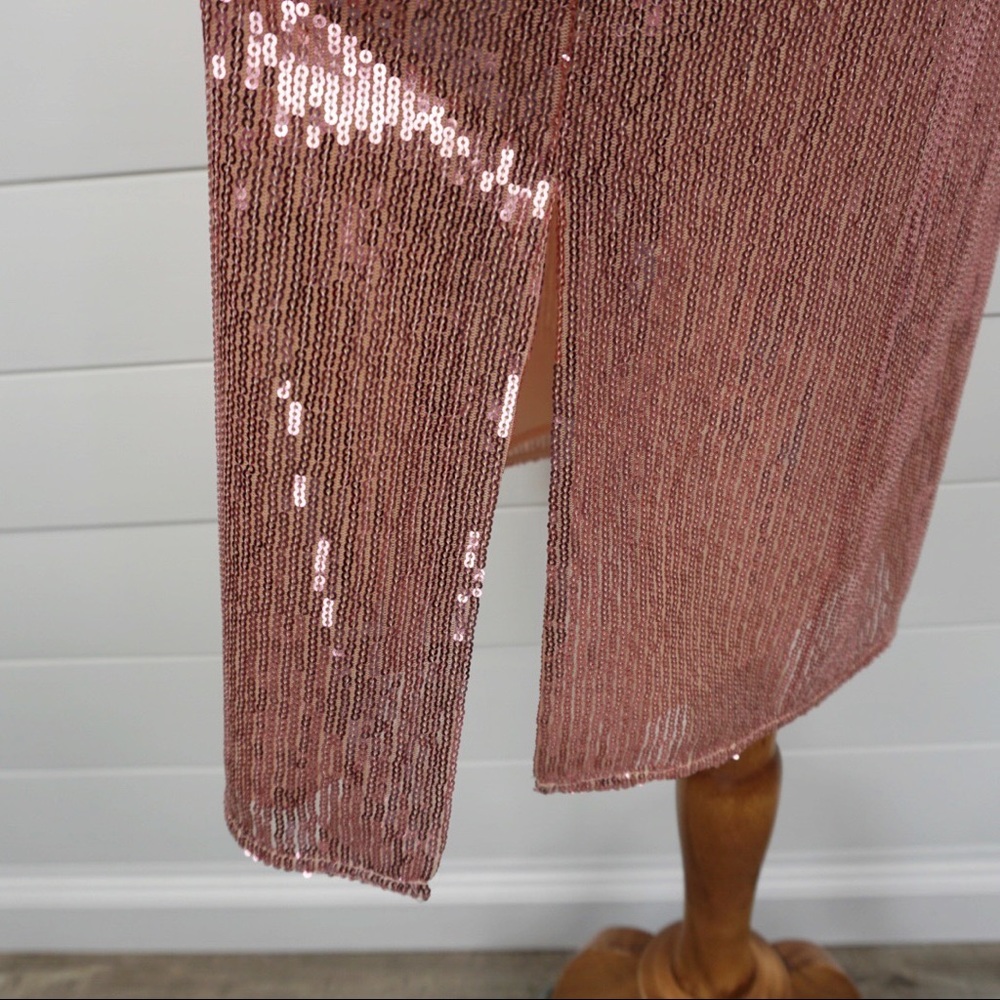 RACHELL PARCELL Pink Bride Ombré Sequin Dress NWT - Picture 6 of 12
